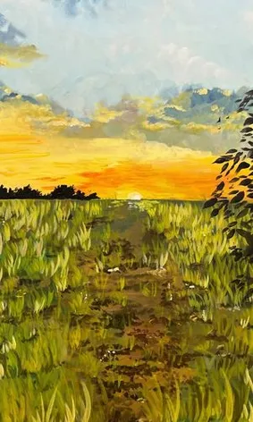 Painting of sunrise sunset