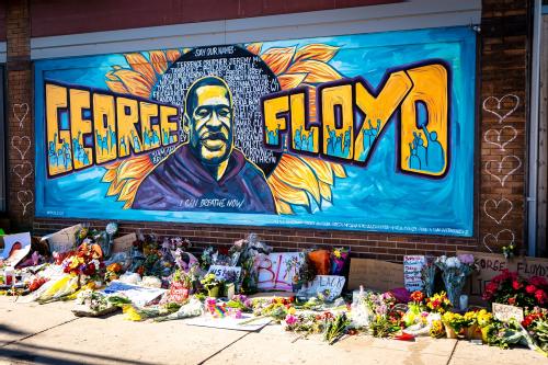 Memorial to George Floyd in Minneapolis after he was killed by police officers kneeling on his neck and back for close to nine minutes. May he Rest in Power.