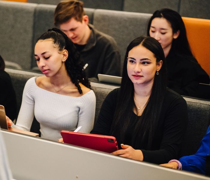 a group of people sitting down