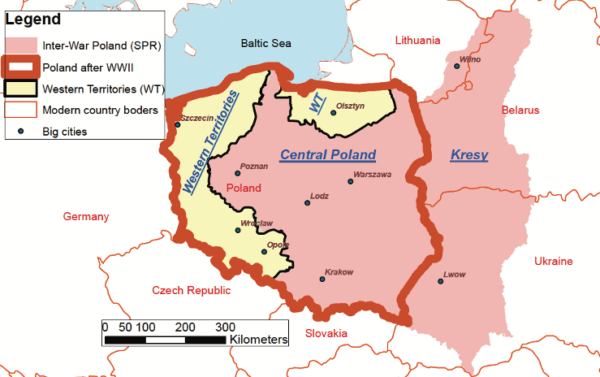 Figure 1: Poland’s territorial change after WWII
