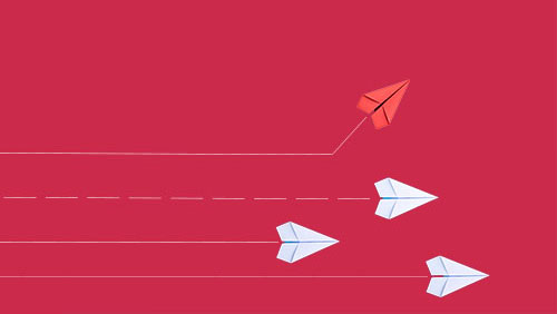 Paper aeroplanes illustration