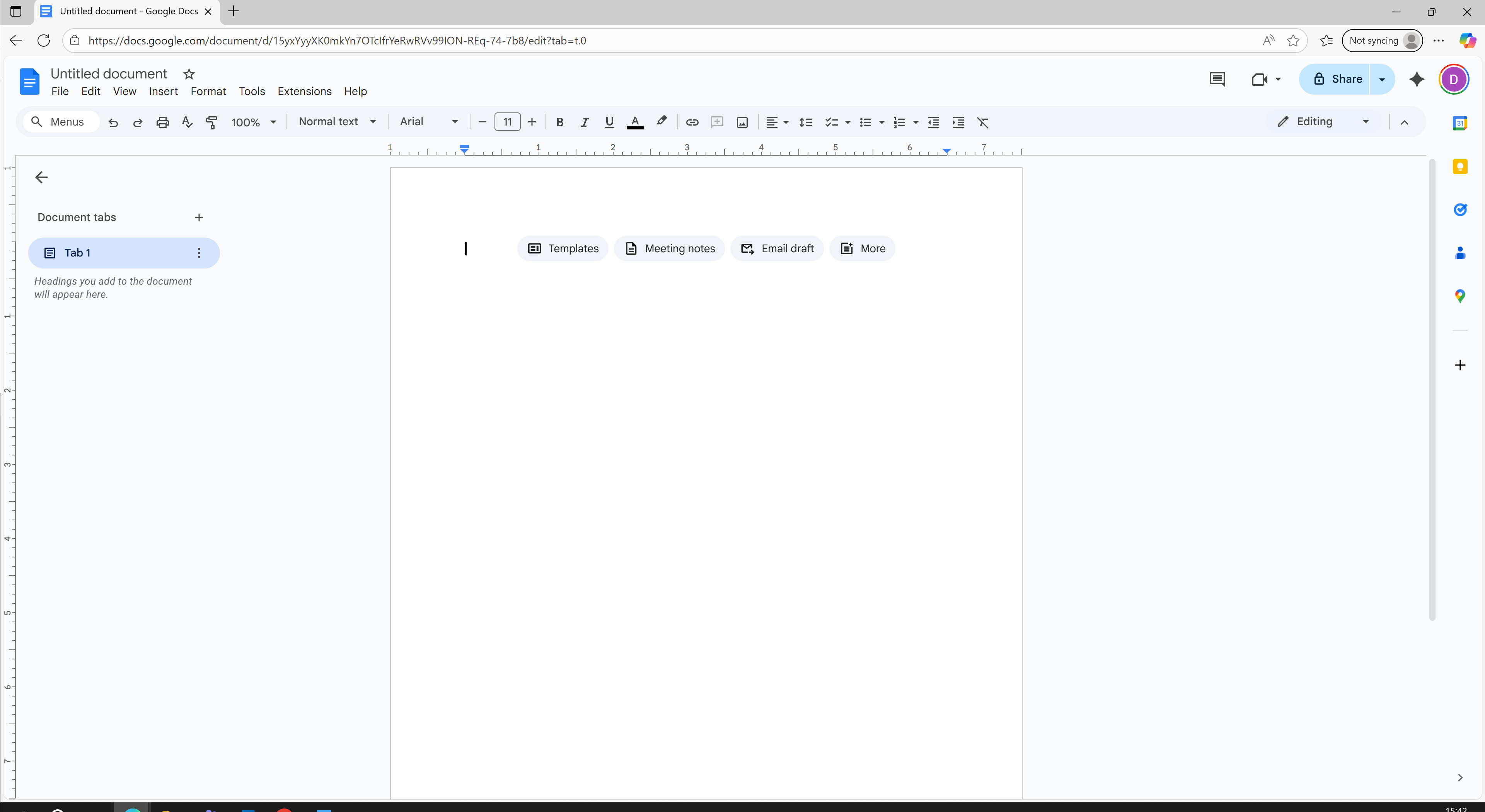 Opening a black Google doc