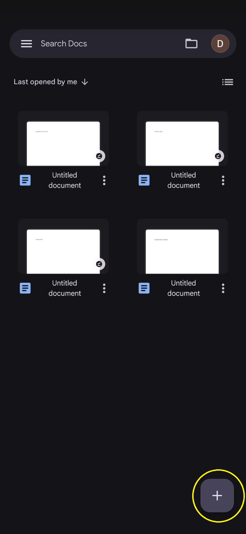Opening Google Docs on mobile