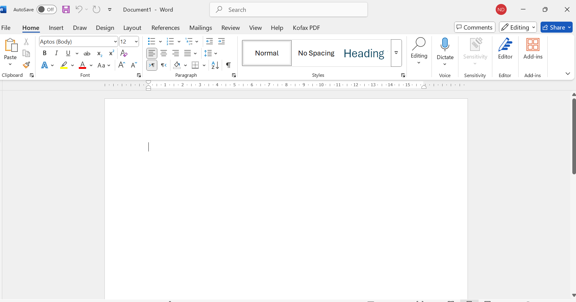 Accessing MS Word blank document