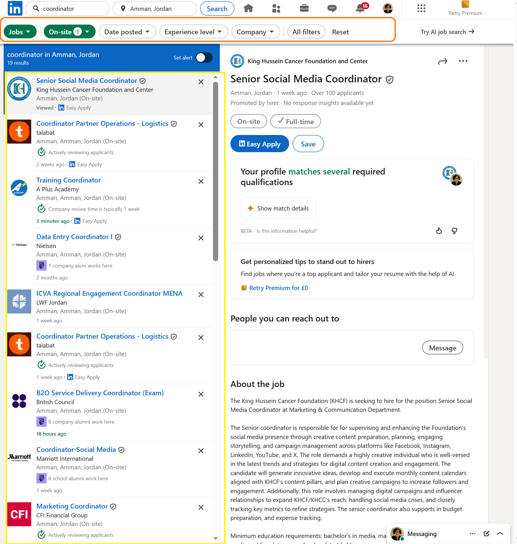 LinkedIn searching for jobs (homepage) through the website (including on a computer/laptop)-Step 3