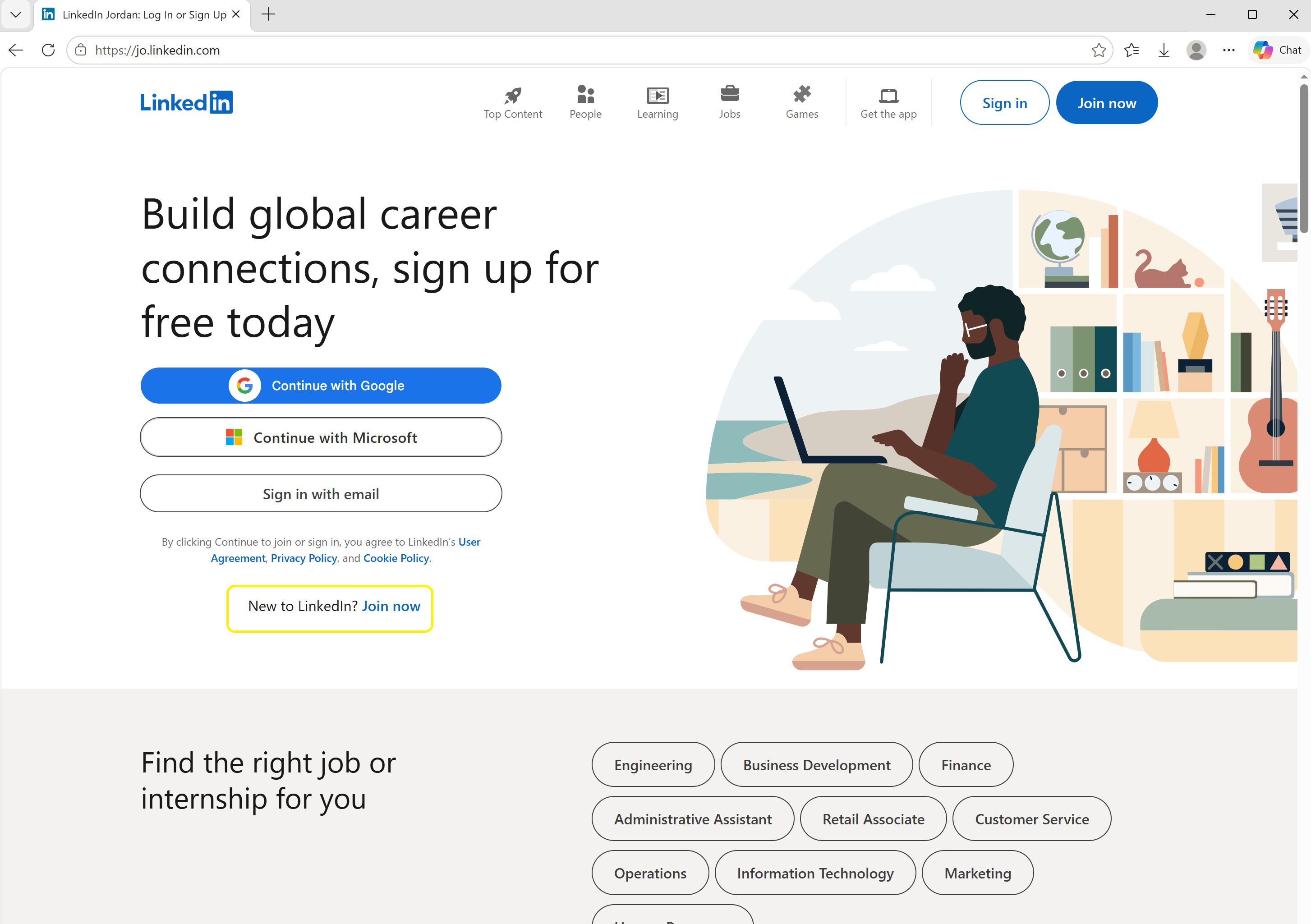 Step 1- Creating an account on LinkedIn
