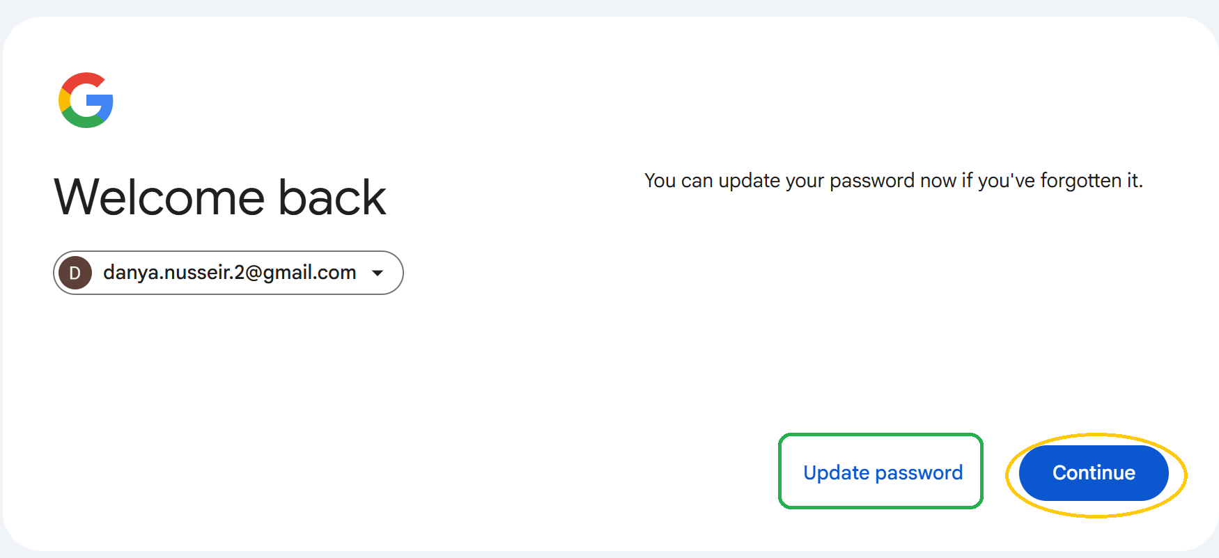 Forgot Gmail password - Step 5