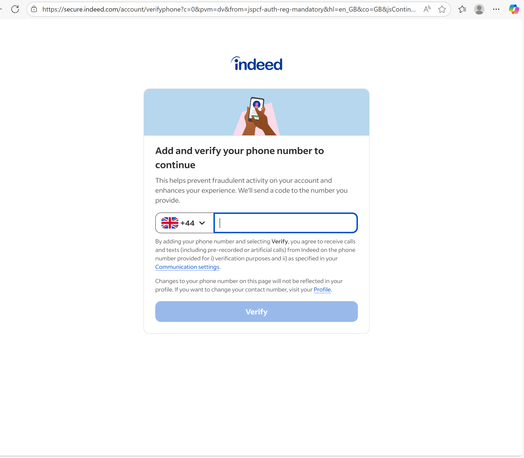 Step 4- Creating an account on Indeed