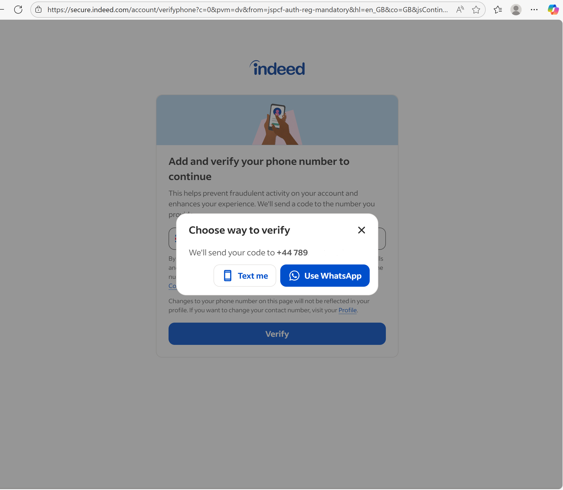 Step 5- Creating an account on Indeed