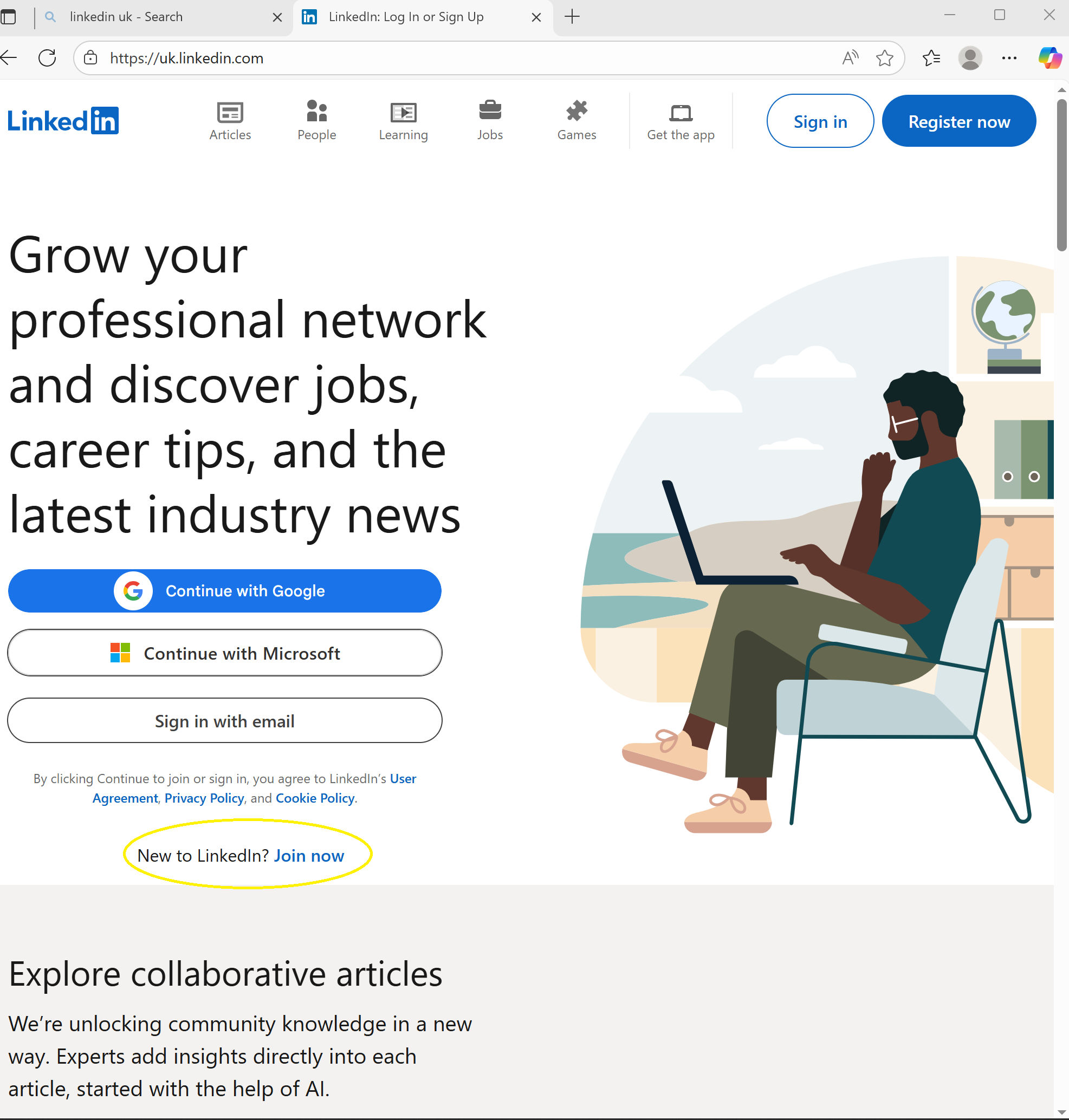 Step 1- Creating an account on LinkedIn