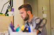 young person at desk