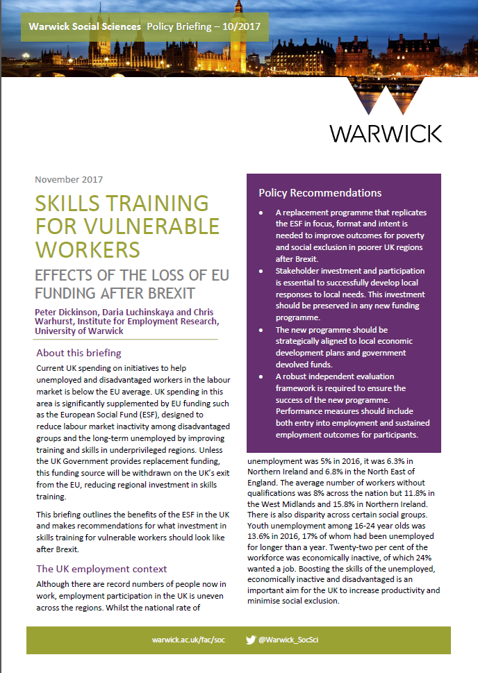 skills training for vulnerable workers
