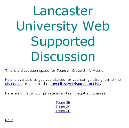 Figure 1: Discussion lists at Lancaster University