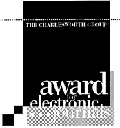 Charlesworth Award for Electronic Journals, 1996 logo and link to article