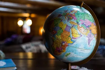 image of a globe sat on a table