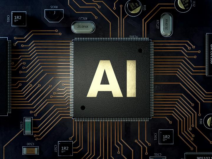 AI chip on a circuitboard