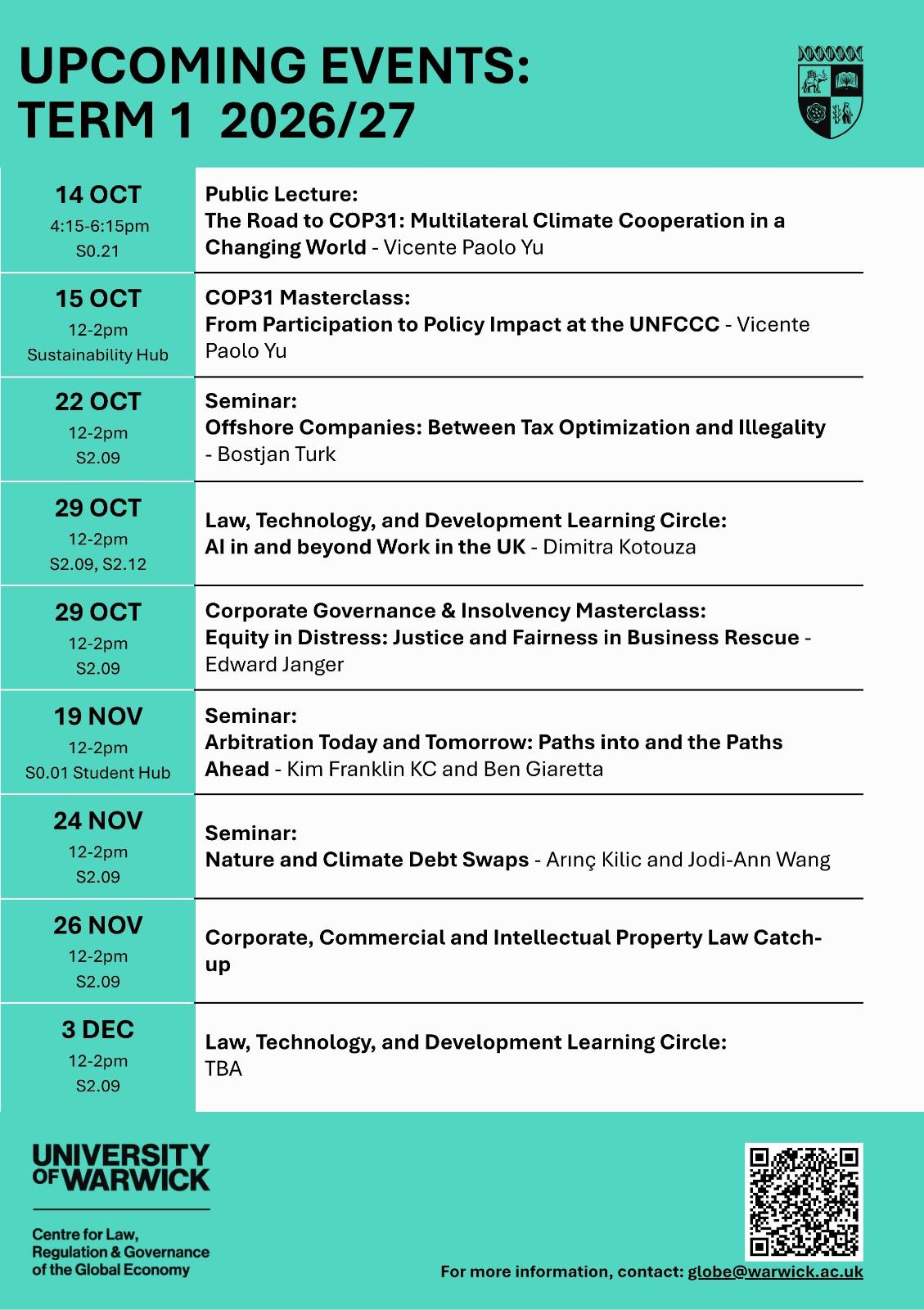 Events Schedule Poster