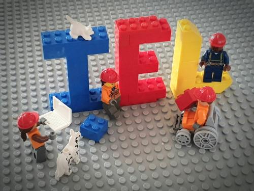 IEL logo created in Lego