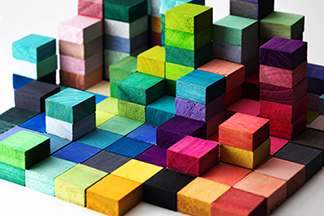 Colourful wooden blocks
