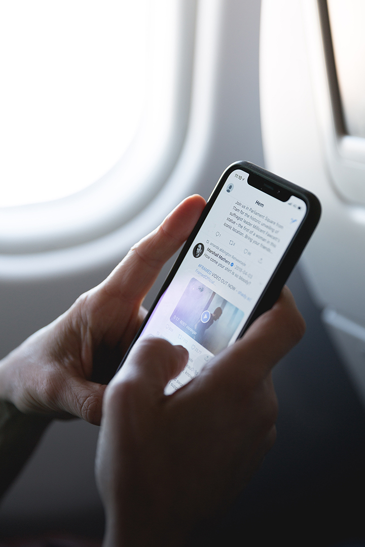 Reading news on a phone