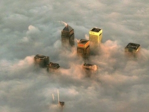 Canary Wharf in fog resized
