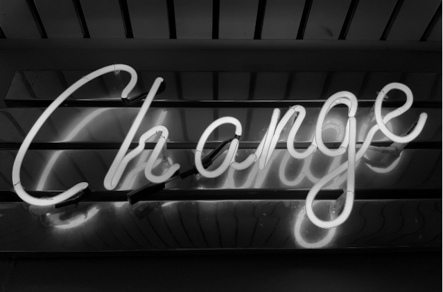 'Change' neon sign