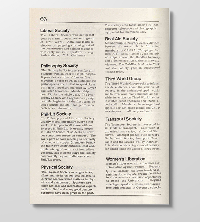 Extract from the Union handbook