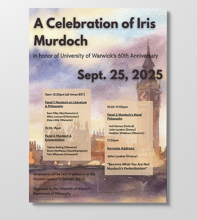 Celebration of Iris Murdoch conference poster Sept 2025