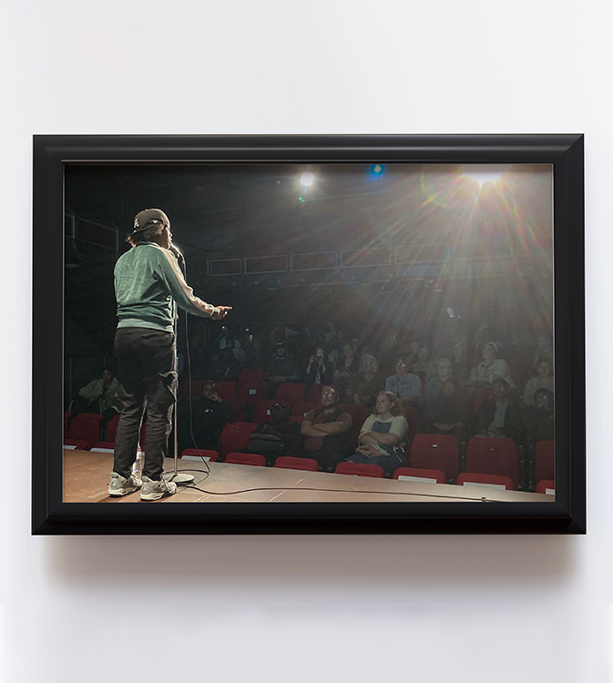 Abdi performs at the Belgrade Theatre
