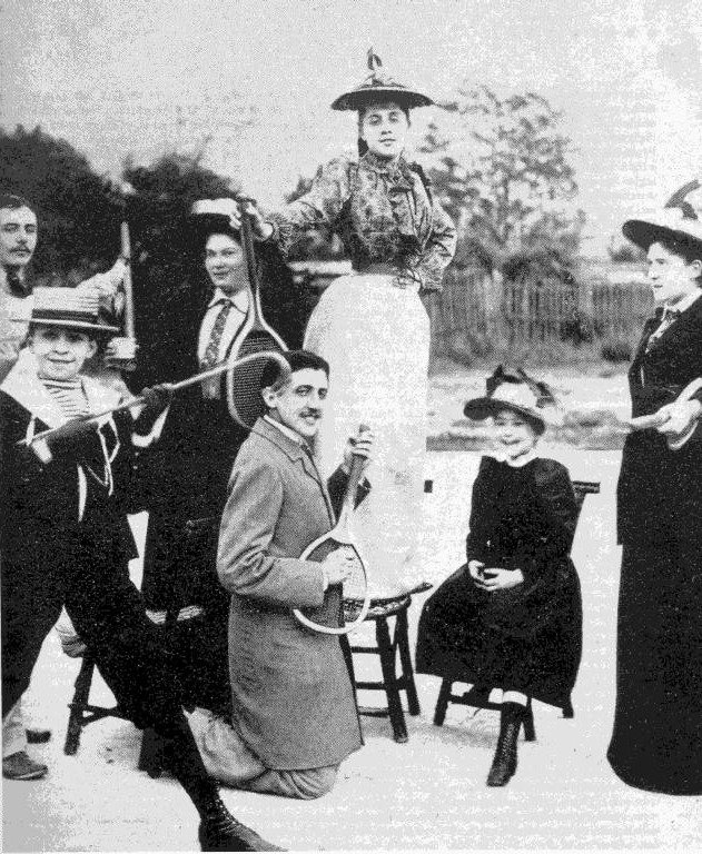 Proust playing air guitar