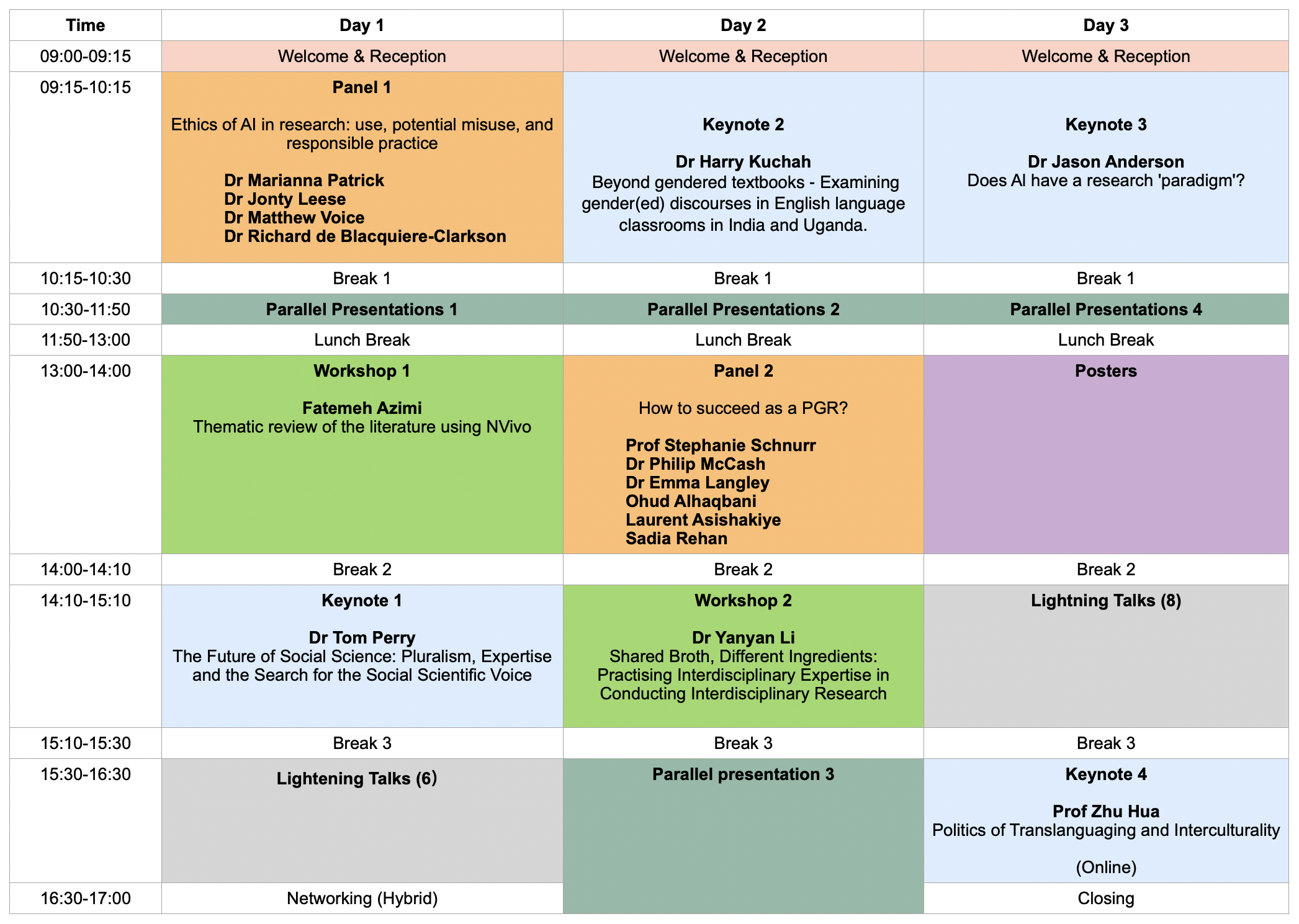 Timetable