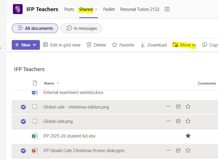 Move files from Teams to Document Library