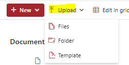 Upload files to document library