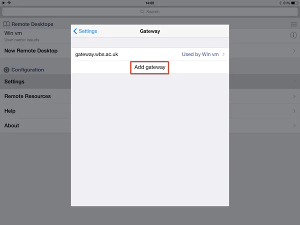 Add Gateway