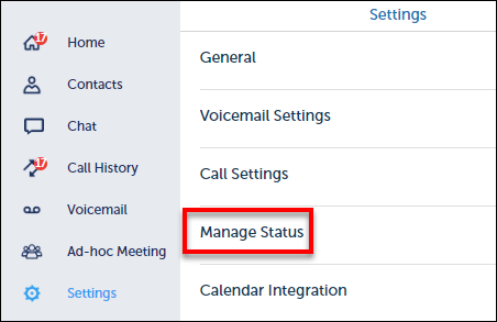 Click Manage Status