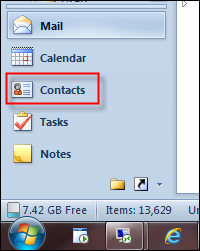 Contacts section