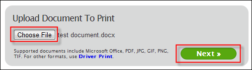 Select document to print