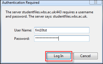 enter your WBS username and password