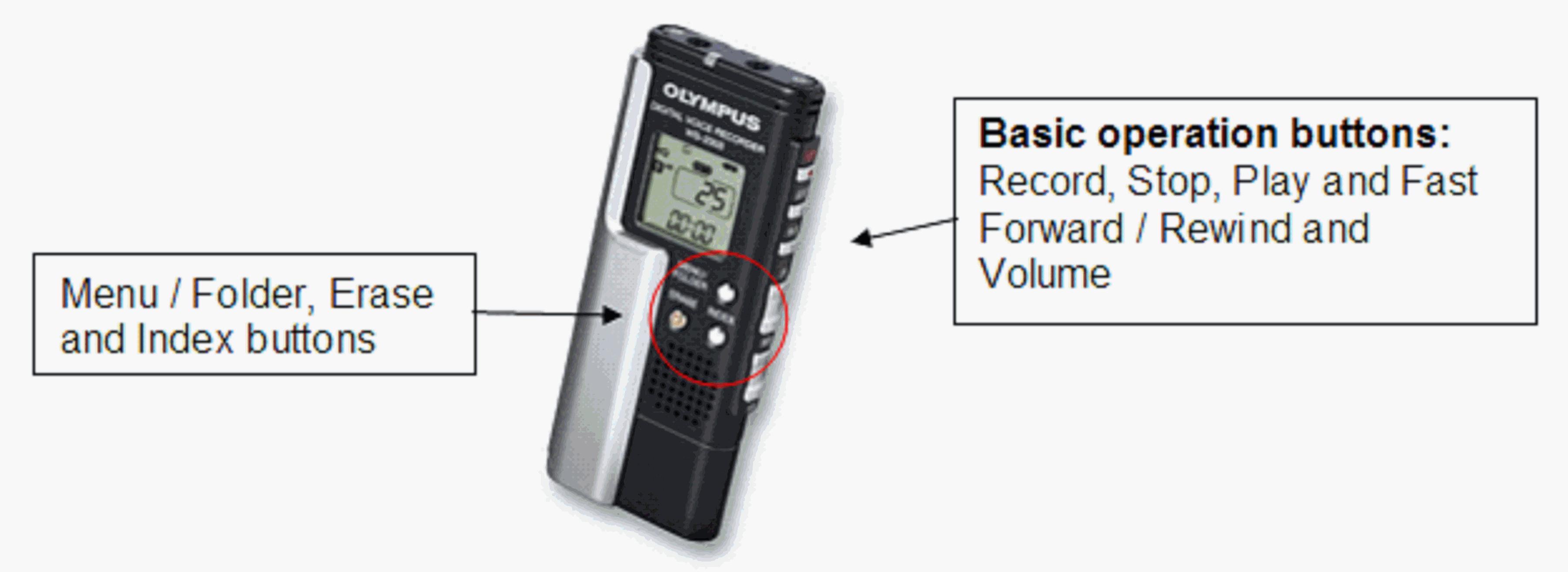 voice recorder buttons
