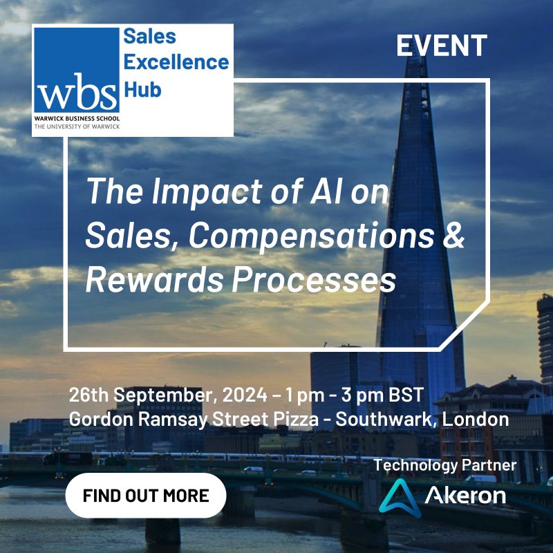 The Impact of AI on Sales, Compensation and Rewards Processes event graphic.