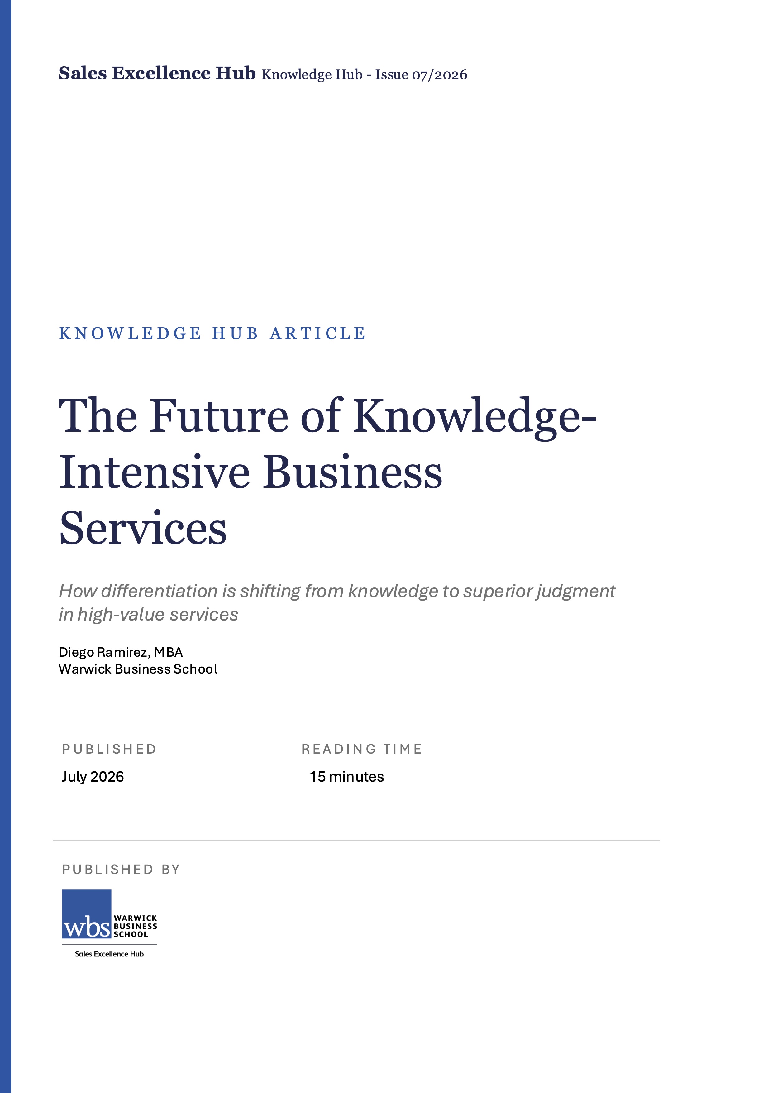 Cover of The Future of Knowledge-Intensive Business Services.