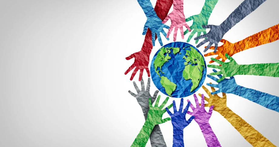 hands and globe
