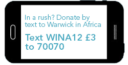 Text to donate to Warwick in Africa
