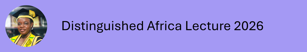 Prof Amfo and the words Distinguished Africa Lecture 2026
