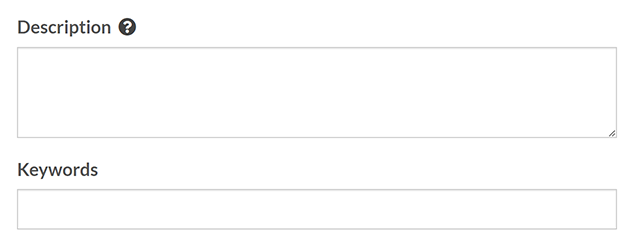 The bottom of the 'Add page properties' section, with boxes to enter the page's description, keywords, and page contact