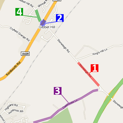Map of the upcoming road works