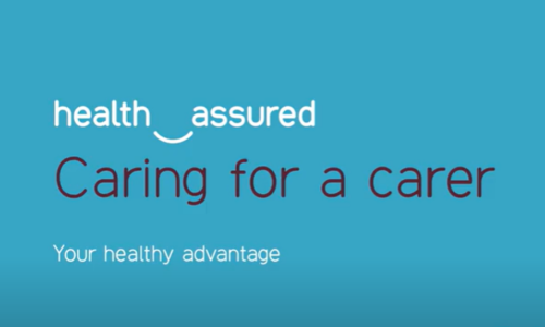 Image of webinar title slide - Caring for a carer