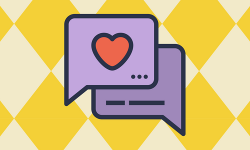 Graphic of text and heart to illustrate supportive discussion