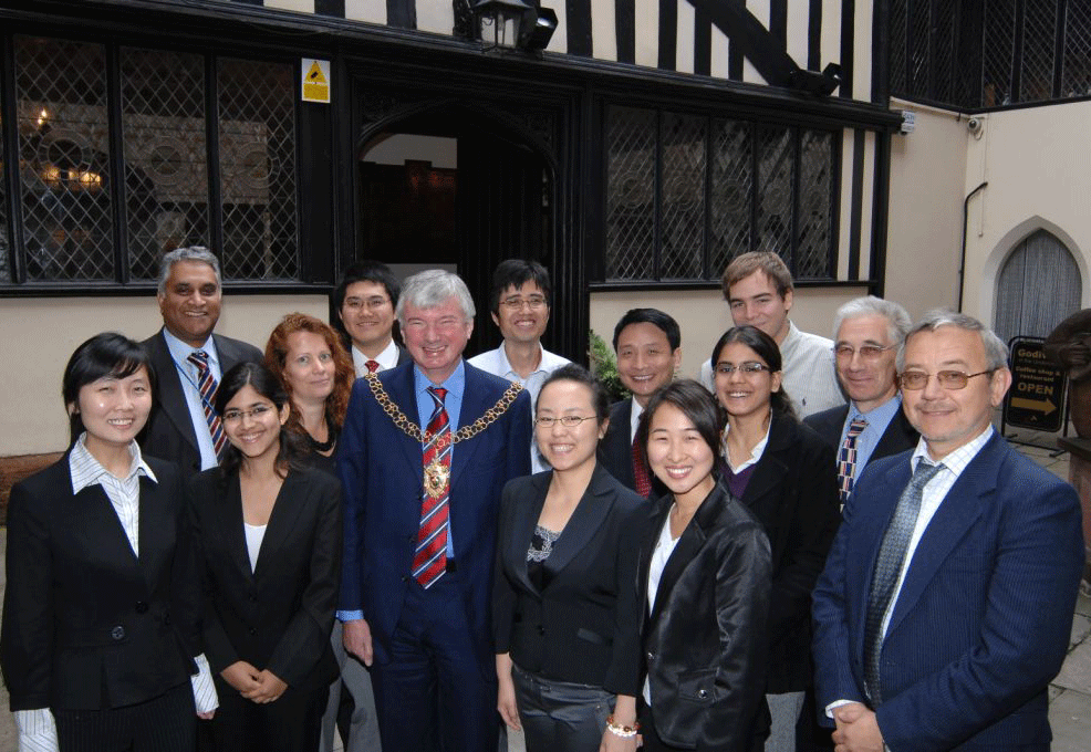 Bo pictured with the Lord Mayor, colleagues and students.