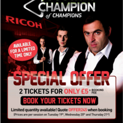 Snooker Champion of 2 for £5 ticket offer